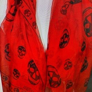 Alexander McQueen Crimson Skull Scarf